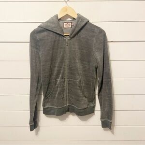 Juicy Couture | Vintage Y2K Gray Pink Label Velour Track Full Zip Hoodie XL